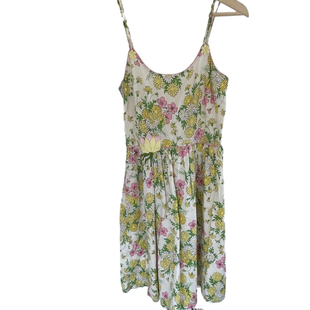 Anthropologie Snak Dress Size 8 Floral Daisy Print Romantic Fairy y2k Party